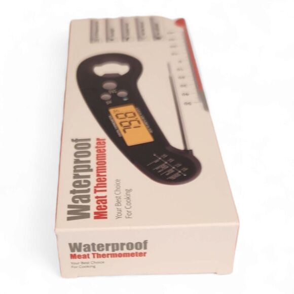 Waterproof Meat Thermometer with Backlight, Foldable Probe, Digital Display New - Picture 6 of 9